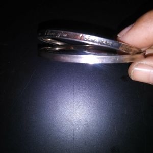 925 LA double bracelet 1is I Love You 1 is plain connected bracelets